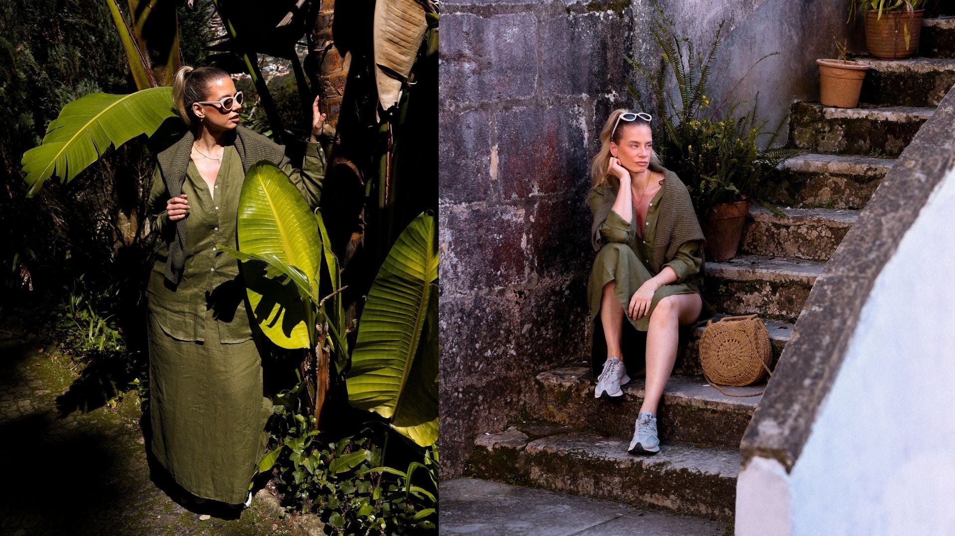 dlouhé lněné šaty