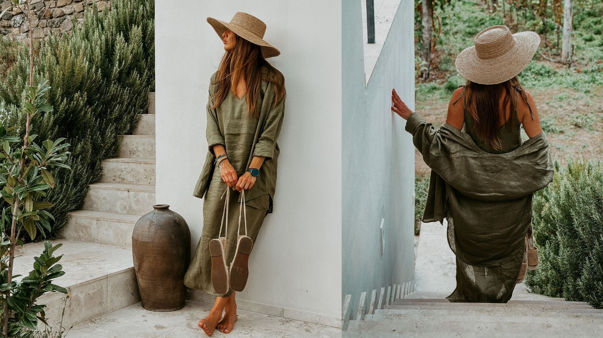 lněné šaty a lněná košile