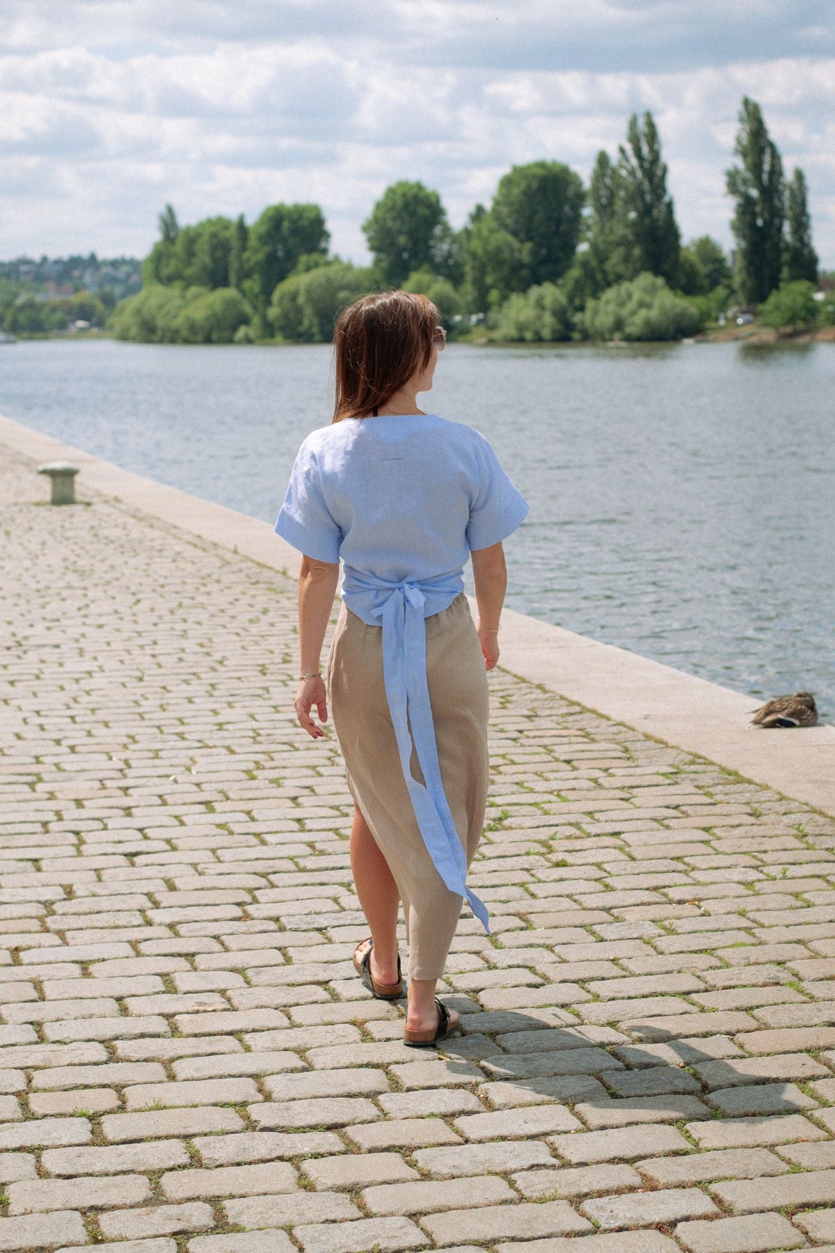 Outfit by Danča | Beige Natural skirt & Wrap top