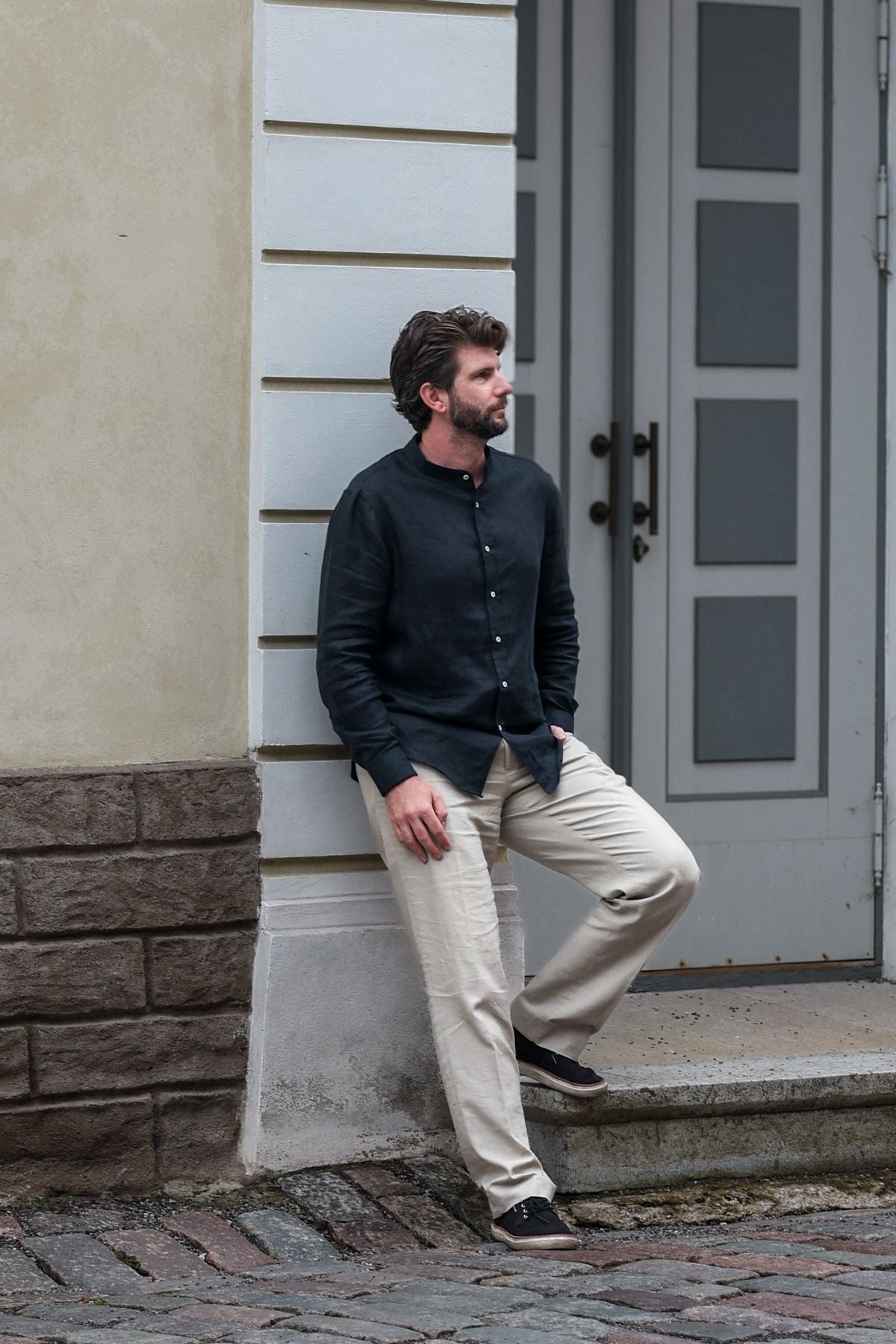 Outfit by Honza | Linen shirt Deep blue