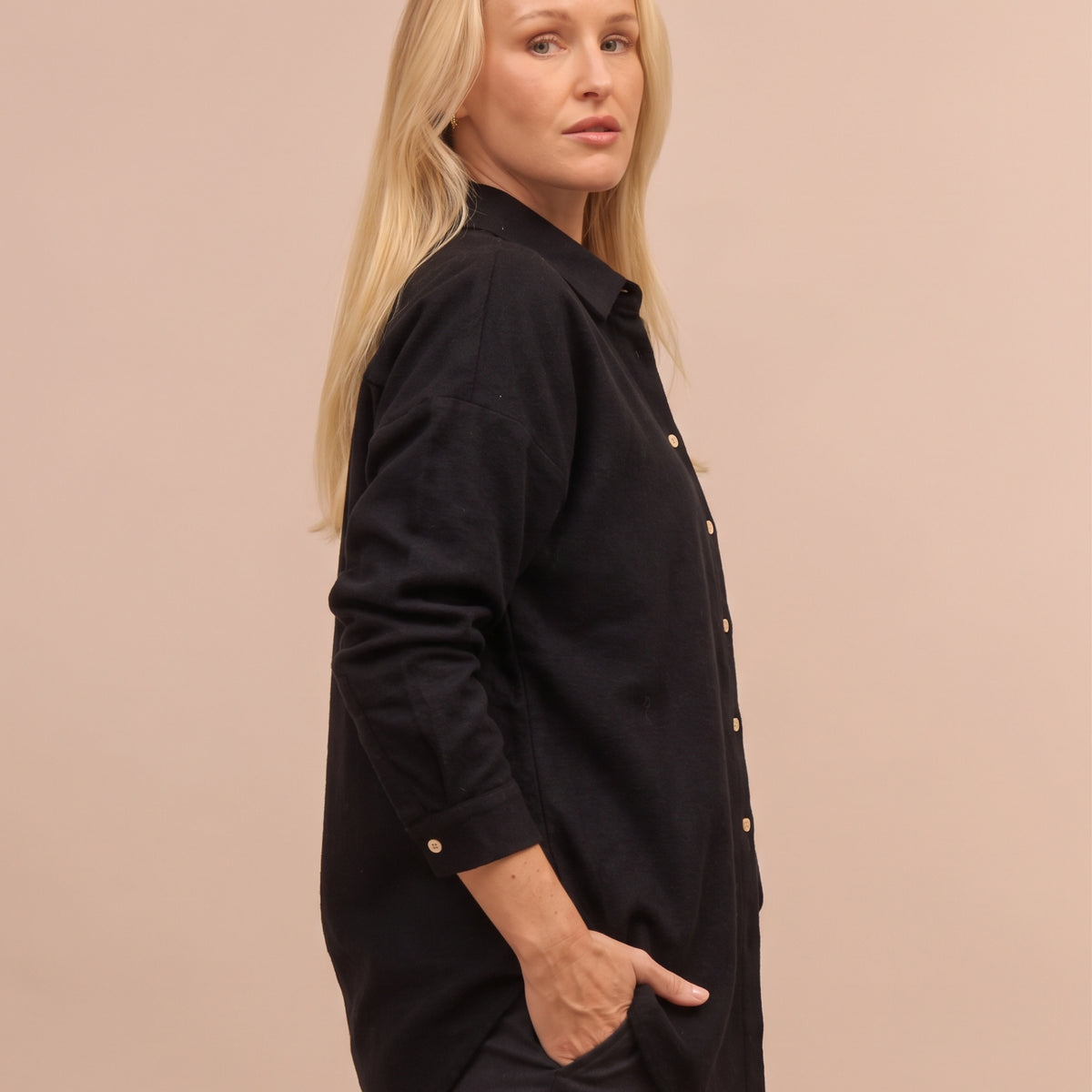 Dámská flanelová košile s límečkem loose fit