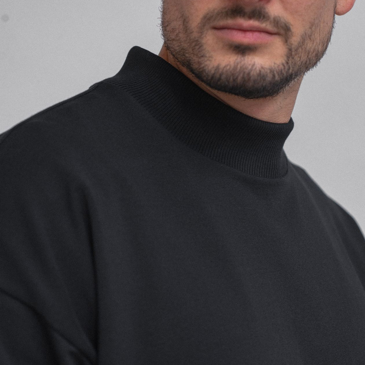 Men Sweatshirt High neck organic cotton - Loose fit