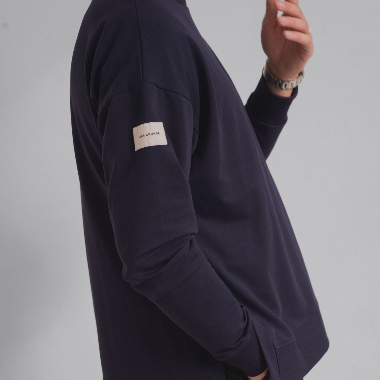 Men Sweatshirt Classic organic cotton side slits - Loose fit