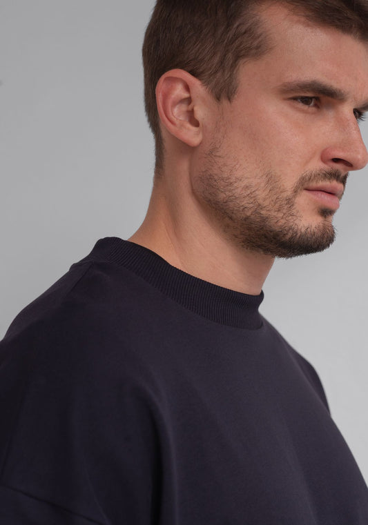 Pánska Mikina Classic z biobavlny so štrbinami - Loose fit