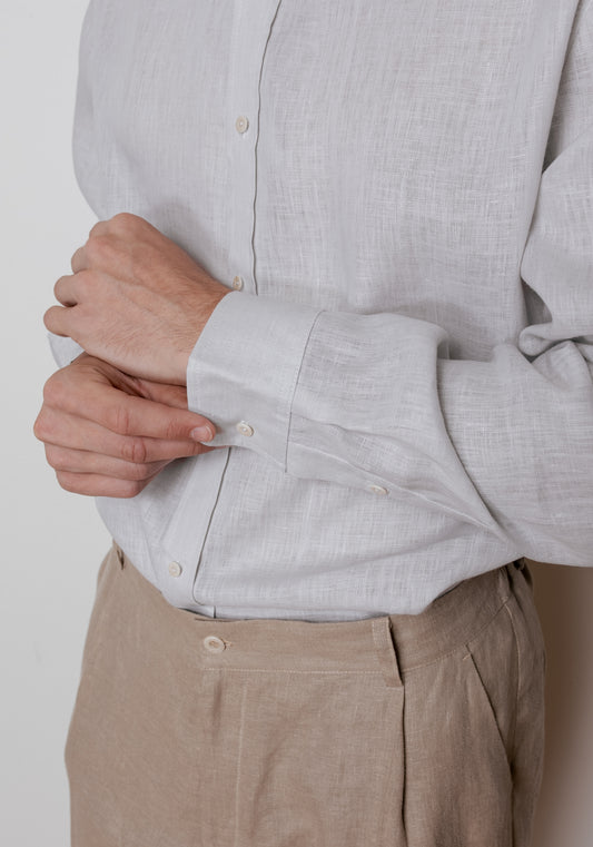 Pánské lněné kalhoty Loose-fit - Beige Natural