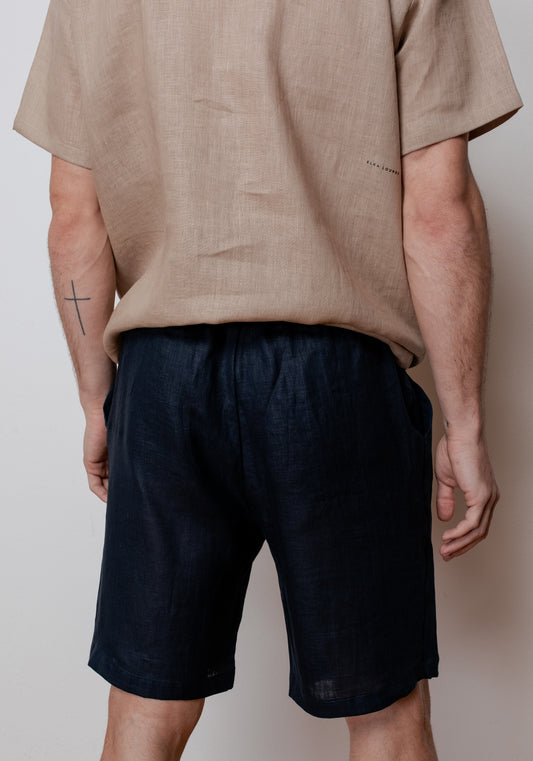 Pánske ľanové šortky Black