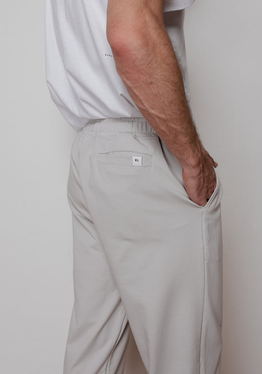 Pánské teplákové kalhoty z biobavlny Pearl gray - loose fit