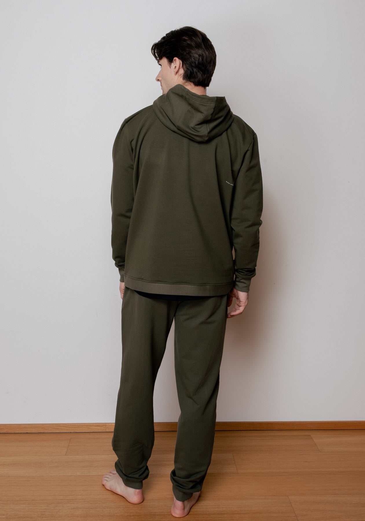 Pánska mikina s kapucňou z biobavlny Moss green brushed - regular update