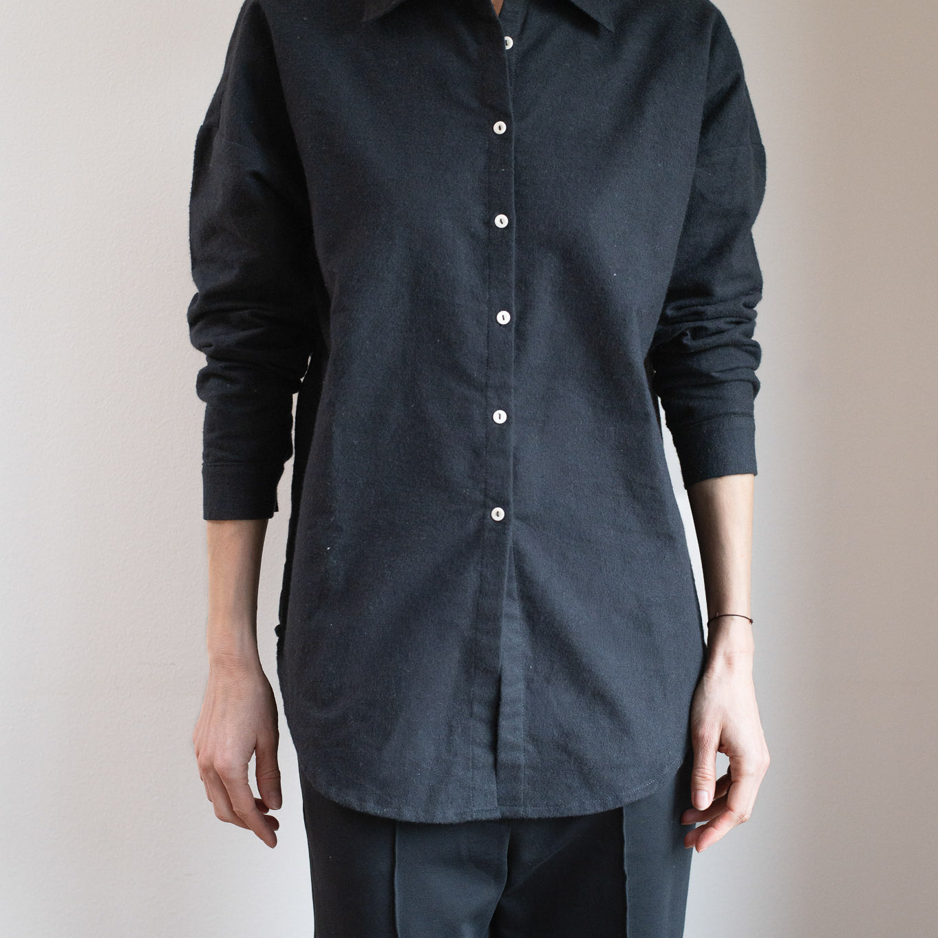 Women’s Flannel Shirt with Collar Loose Fit