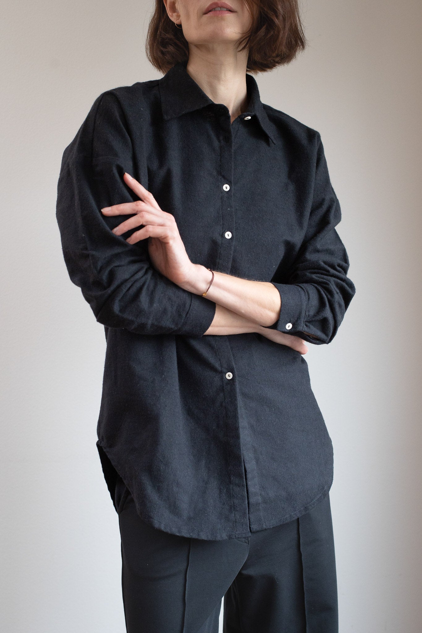 Dámská flanelová košile s límečkem loose fit