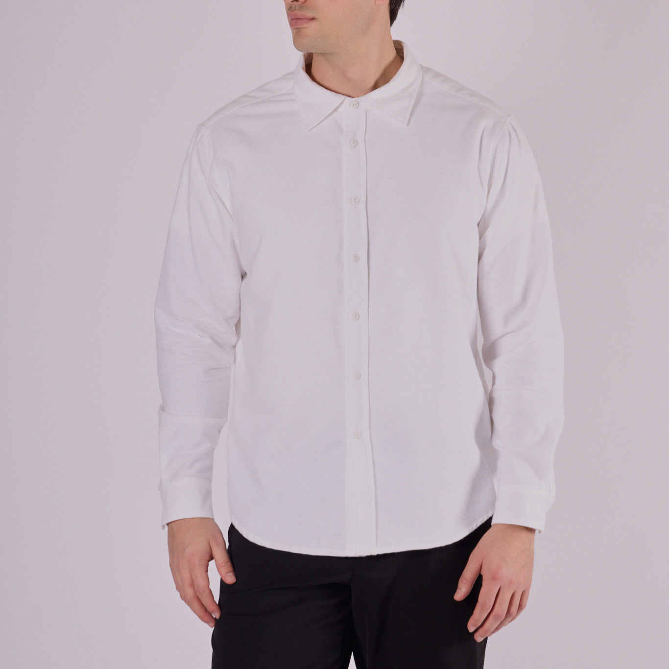 Men's flannel shirt with collar - regular fit