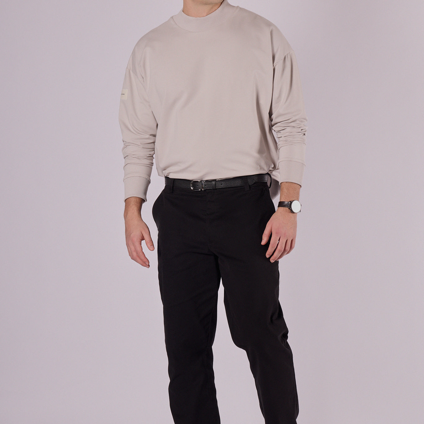 Men Sweatshirt High neck organic cotton - Loose fit