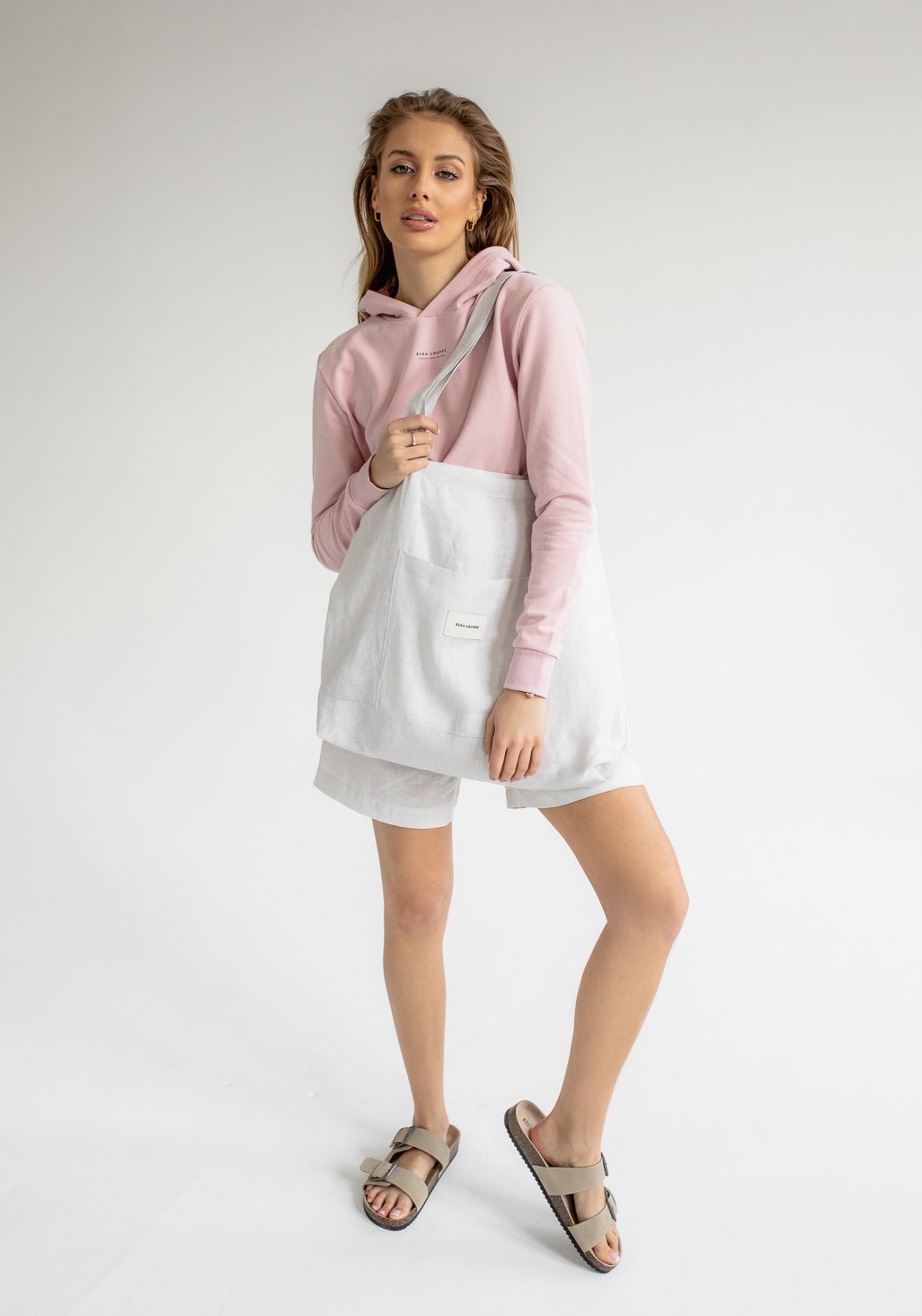 Lněná taška Pearl gray