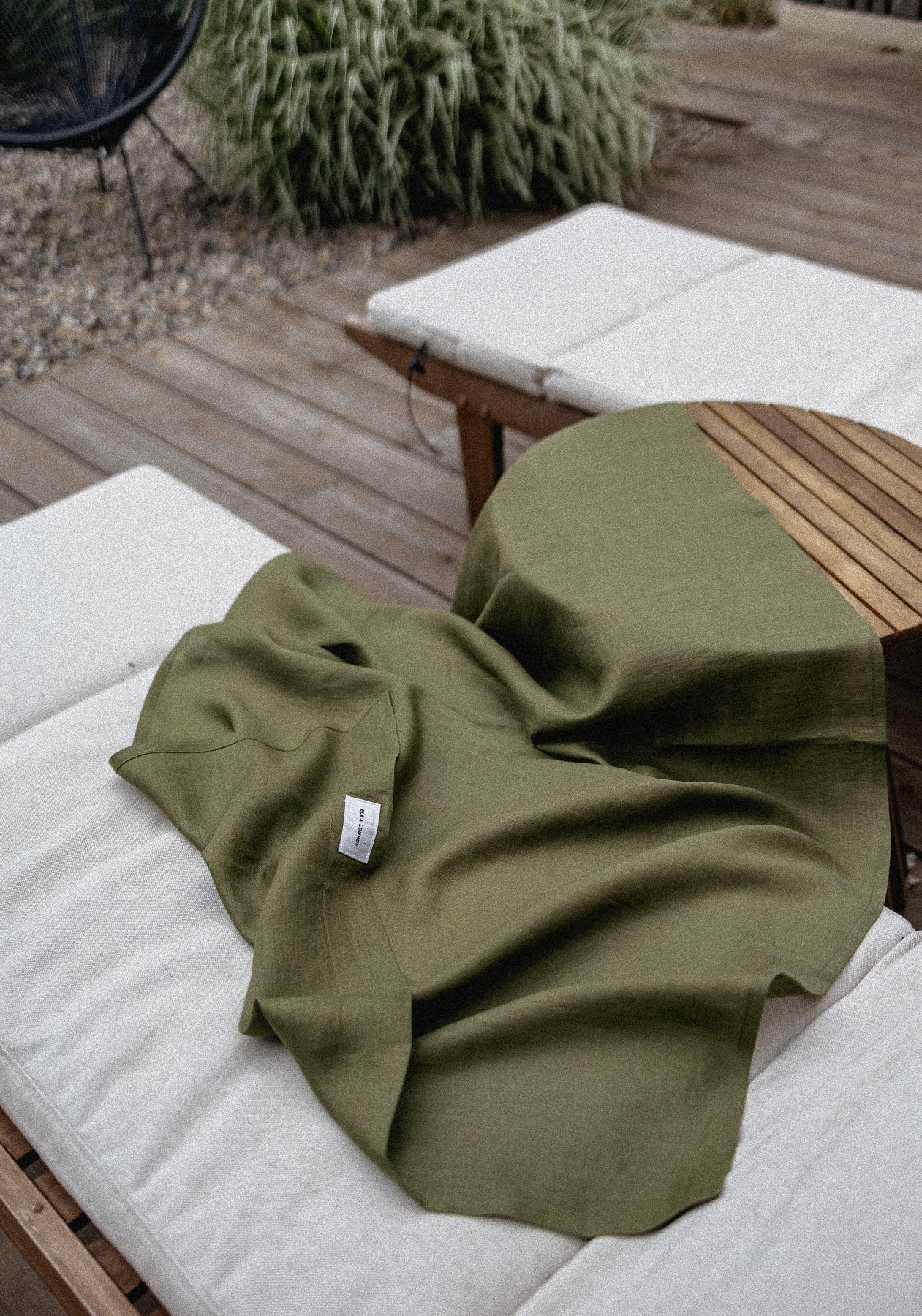 Ľanová šatka Moss green