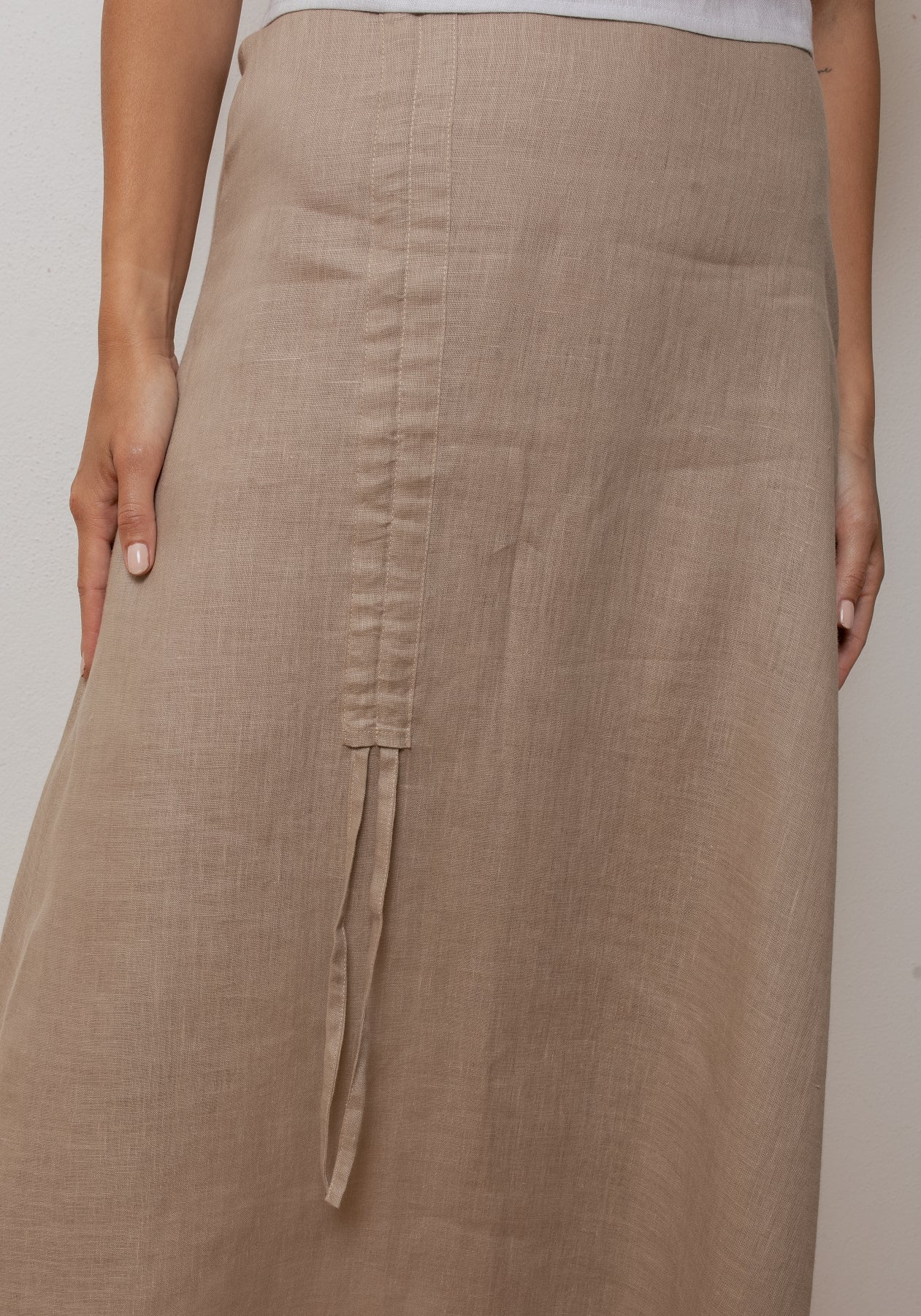 Dámska ľanová sukňa - Beige Natural