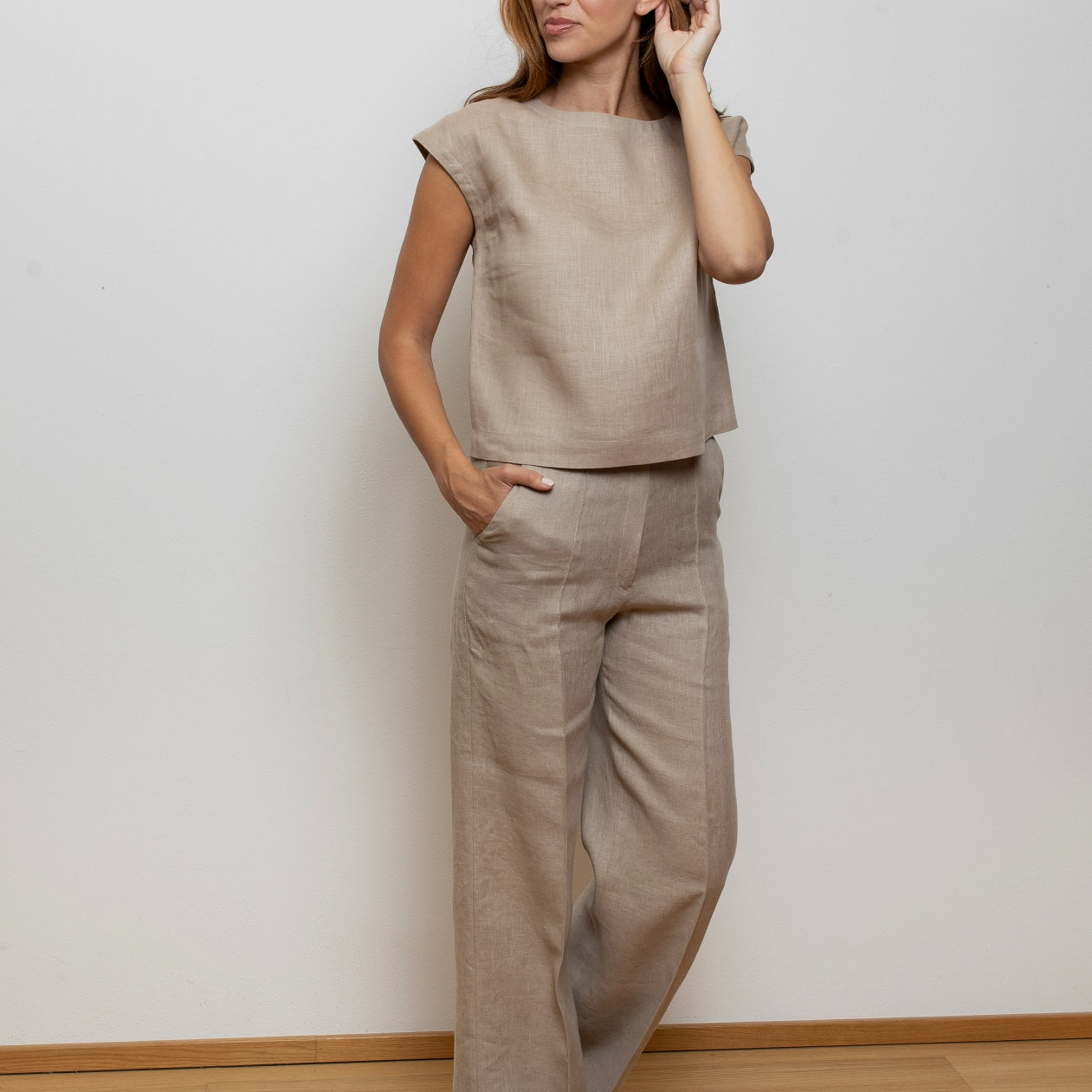 Dámské lněné tričko - regular fit