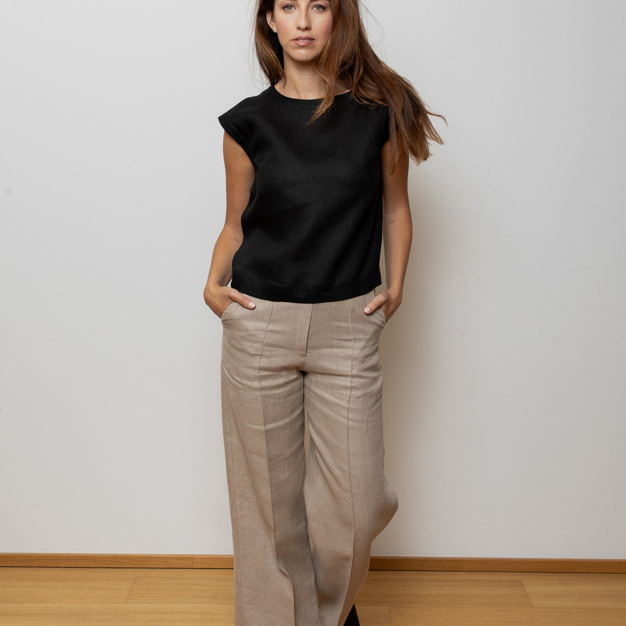 Dámské lněné tričko - regular fit