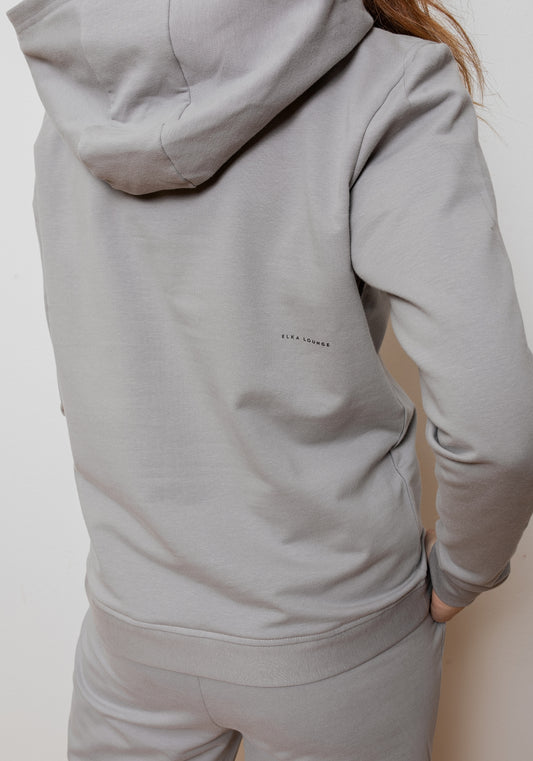 Dámska mikina s kapucňou z biobavlny Gray brushed - regular update