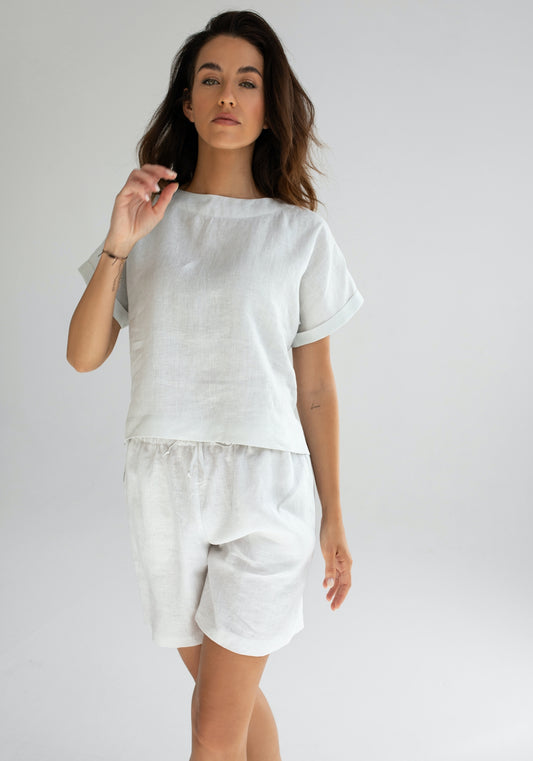 Women's linen top Pearl gray