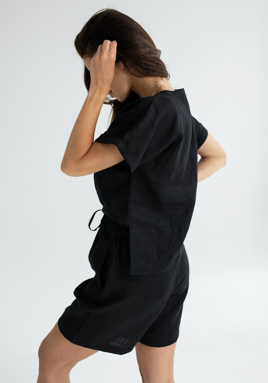 Women's linen top Black