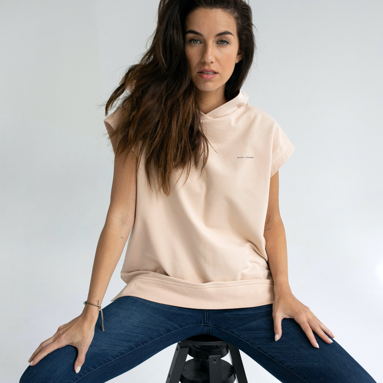 Dámská mikina bez rukávu / vesta z biobavlny brushed - Oversized