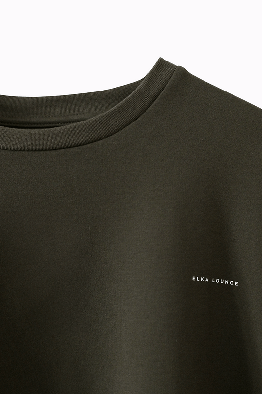 Dámska mikina bez kapucne z biobavlny Black brushed - Oversized