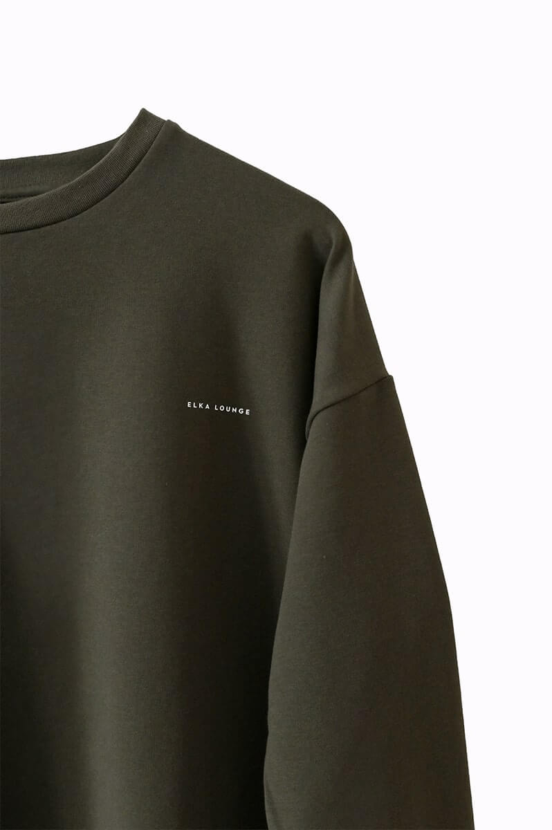 Dámska mikina bez kapucne z biobavlny Black brushed - Oversized