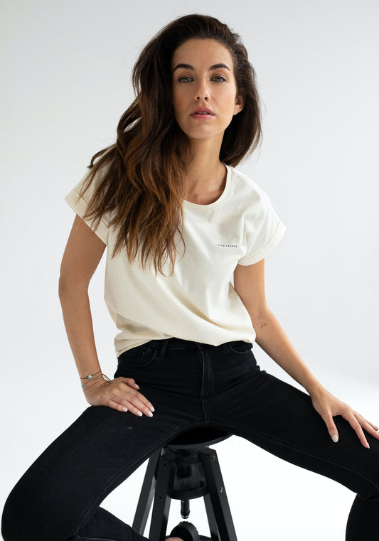 Women t-shirt organic cotton Offwhite natural - loose fit