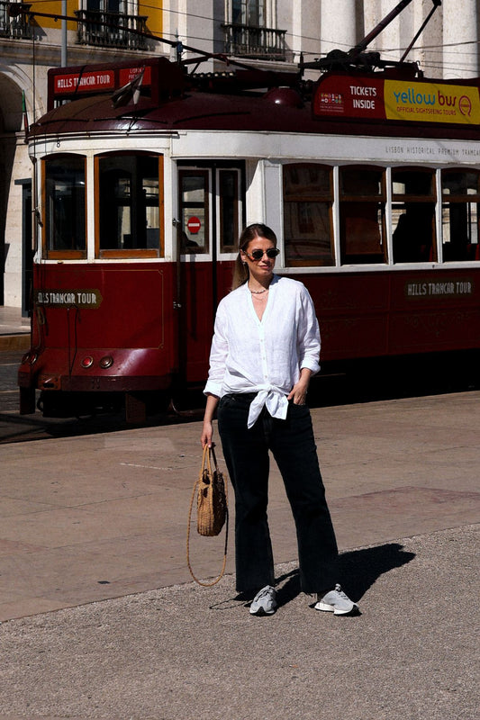Outfit by Daniela Linen shirt loose fit White