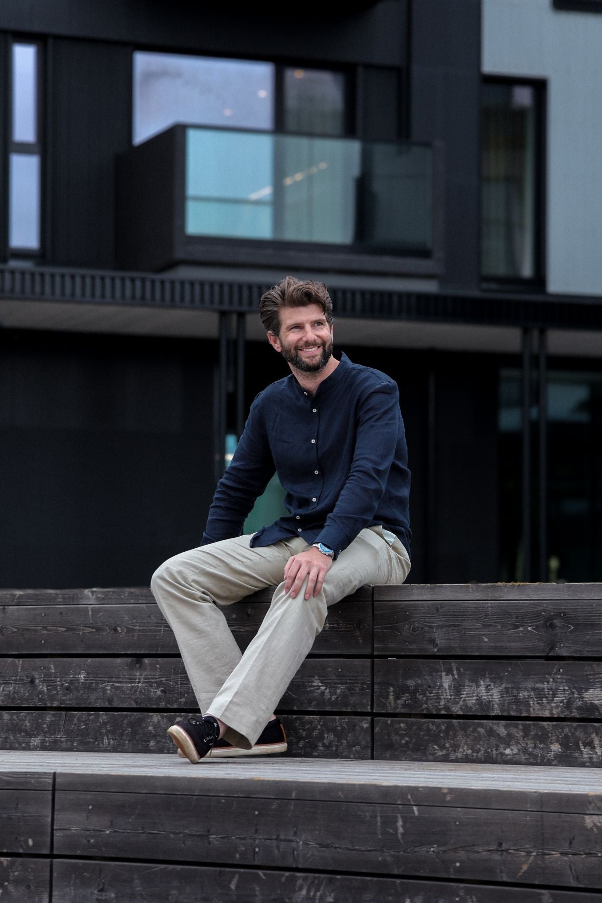 Outfit by Honza | Linen shirt Deep blue