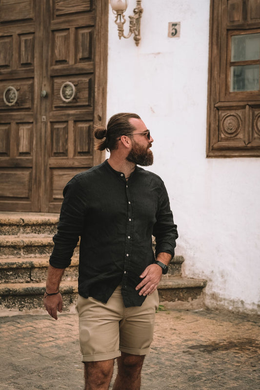 Outfit by Tomáš | Black linen shirt