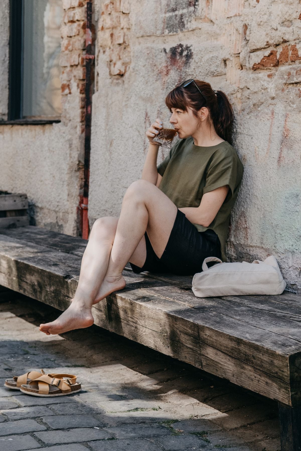 Outfit by Kristýna Hadačová | Linen top & shorts