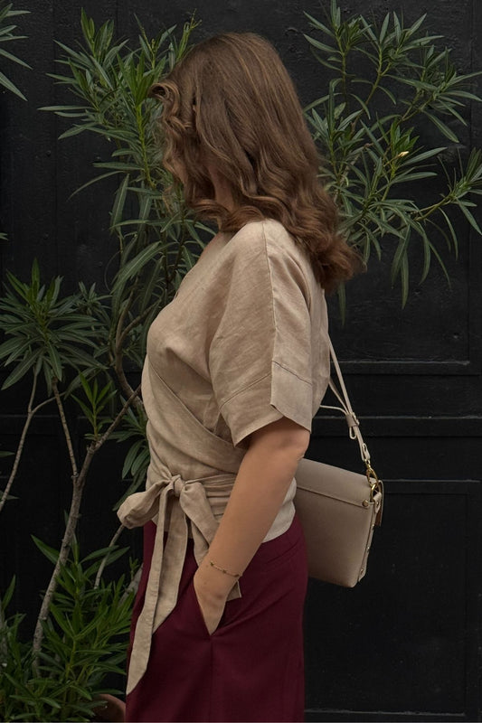 Outfit by Lenka Bebjáková | Wrap top Beige natural