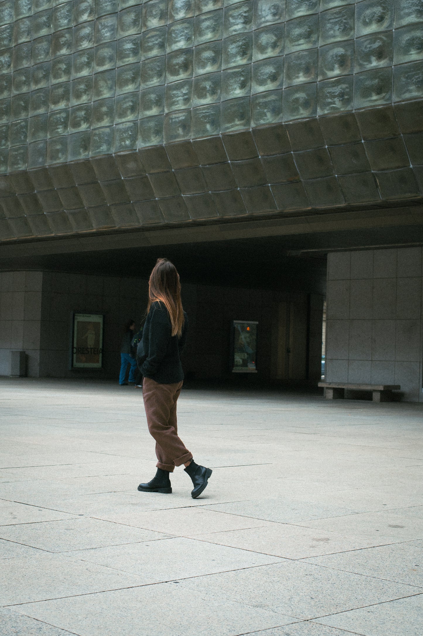 Dámske ľanové nohavice Straight-leg - Brown