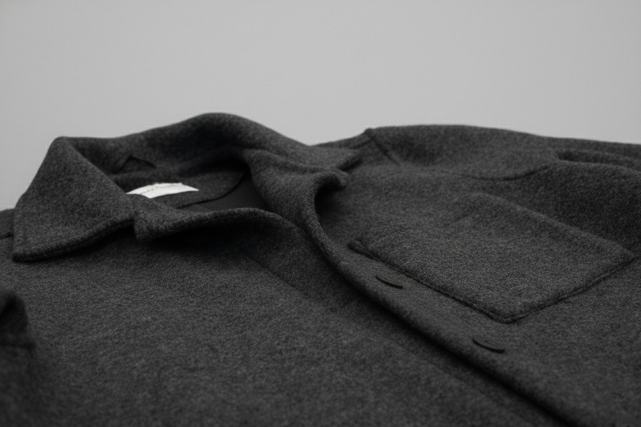 Dámský vlněný kabát Dark gray - Loose fit