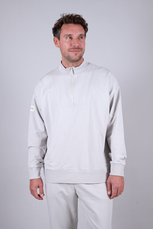 Pánská Mikina zip-up Pearl gray Loose fit - update