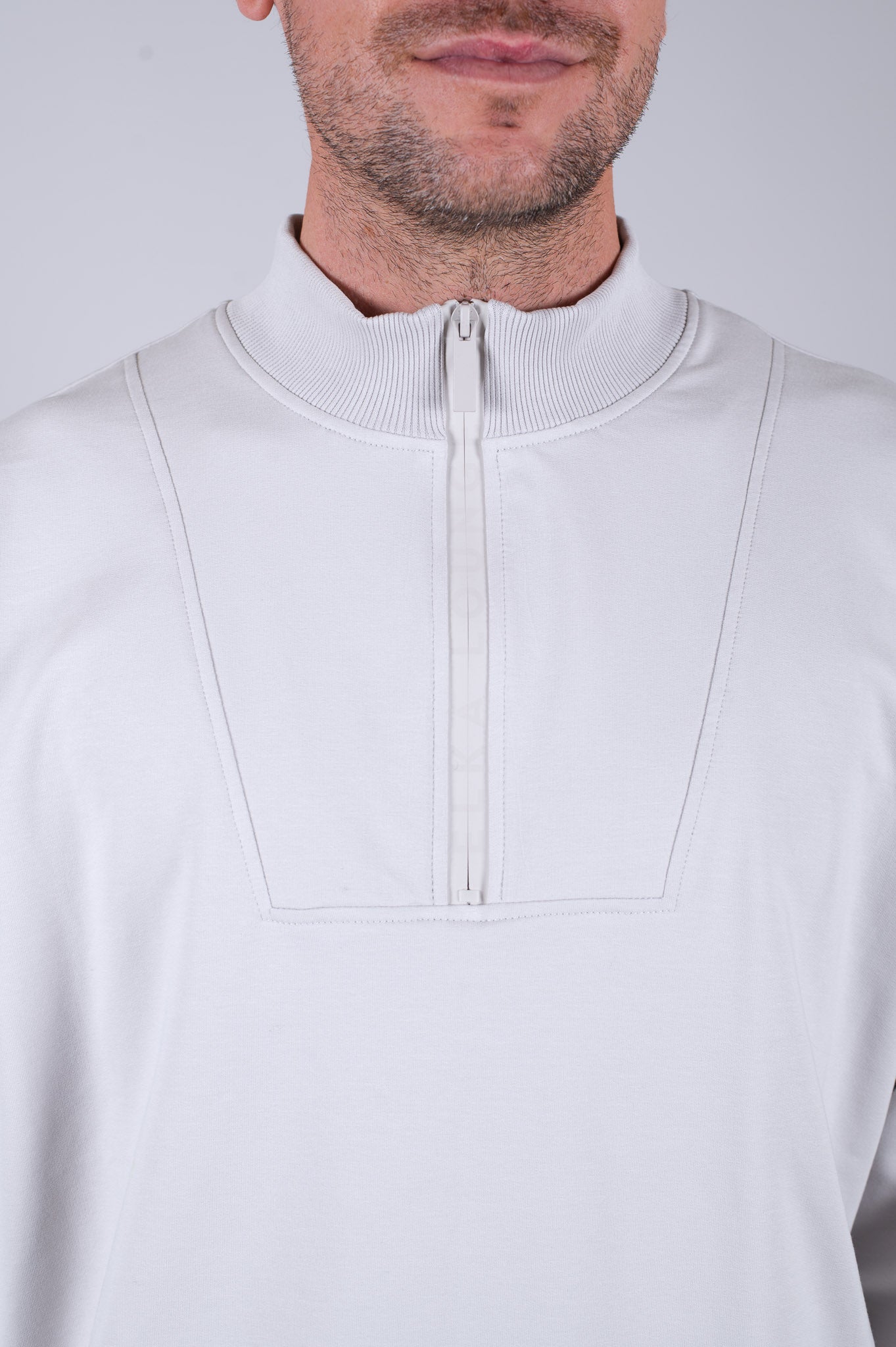 Pánská Mikina zip-up Pearl gray Loose fit - update