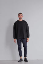 Pánská mikina bez kapuce z biobavlny brushed - Oversized