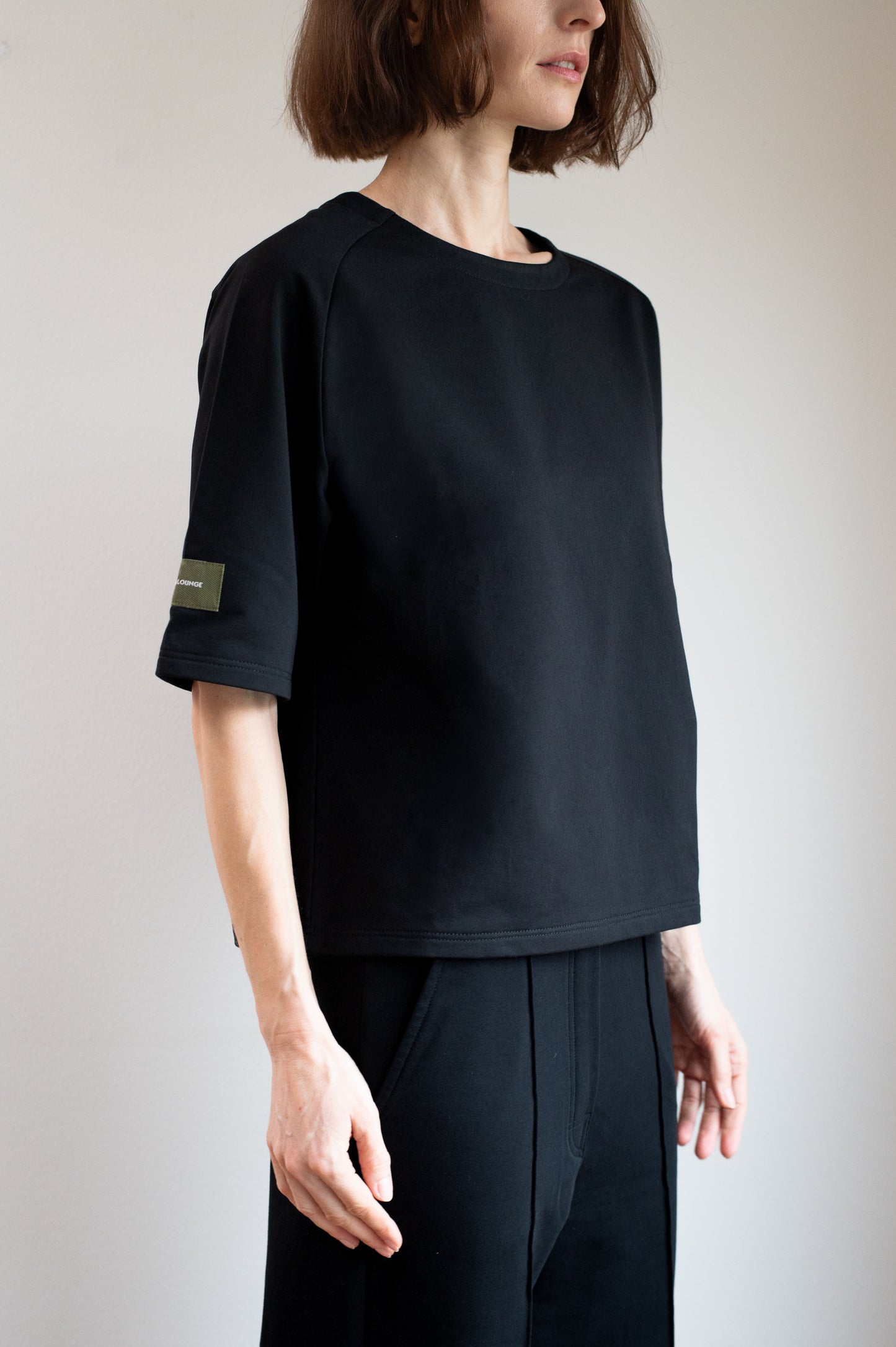 Damska bluzka typu sweatshirt z biobawełny - Loose fit