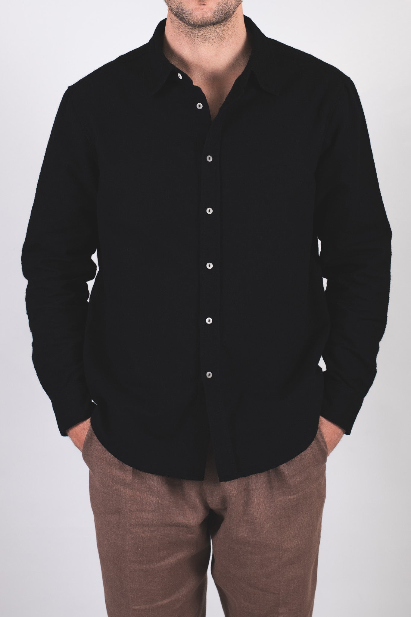 Koszula męska flanelowa z kołnierzykiem - regular fit