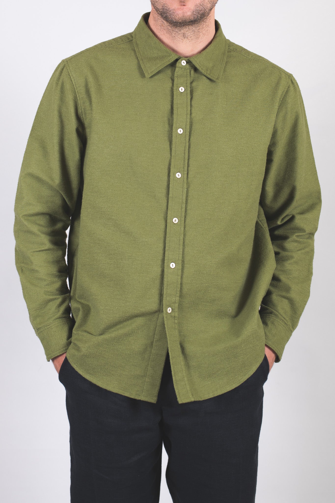 Koszula męska flanelowa z kołnierzykiem - regular fit