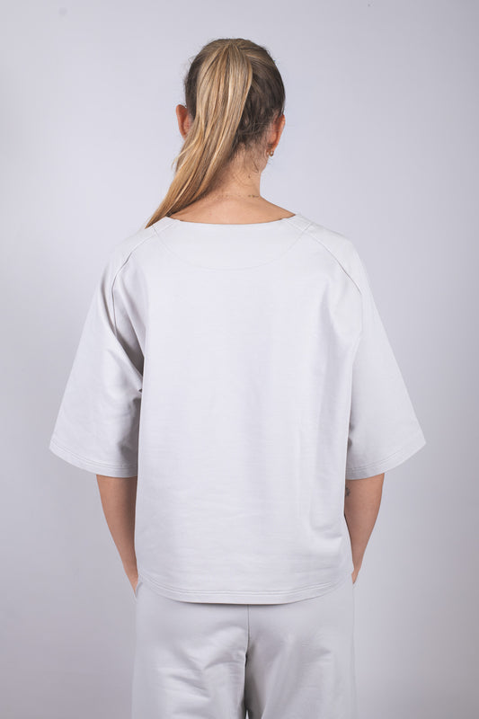 Damska bluzka typu sweatshirt z biobawełny - Loose fit