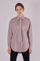Women's organic cotton shirt with loose fit collar