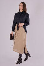 Women's loose fit linen shirt with collar