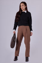Women’s Straight-leg Linen Pants - loose fit