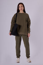 Dámské teplákové kalhoty z biobavlny brushed - loose fit