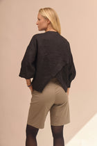 Dámská lněná košile V crop - oversized