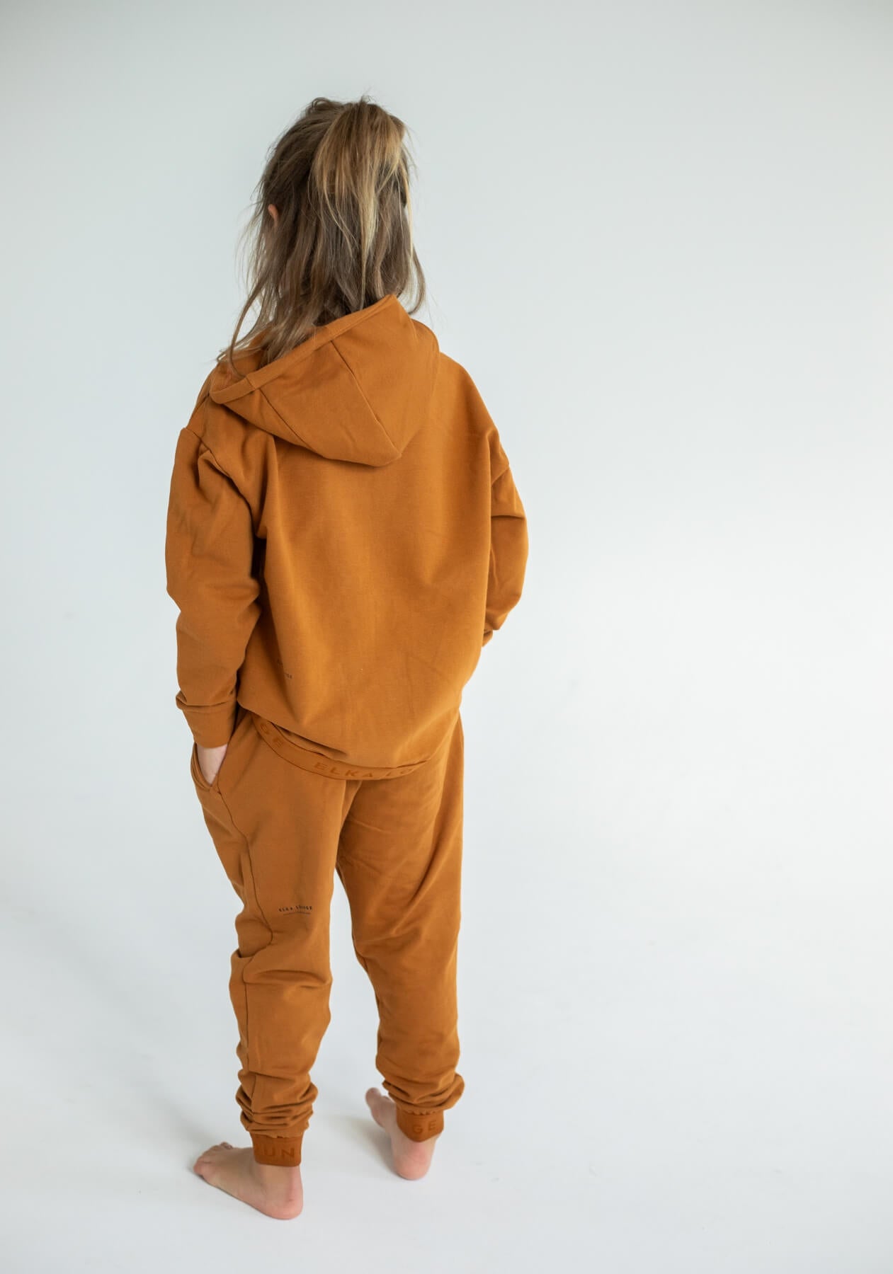 Kids sweatpants organic cotton Burnt ochre