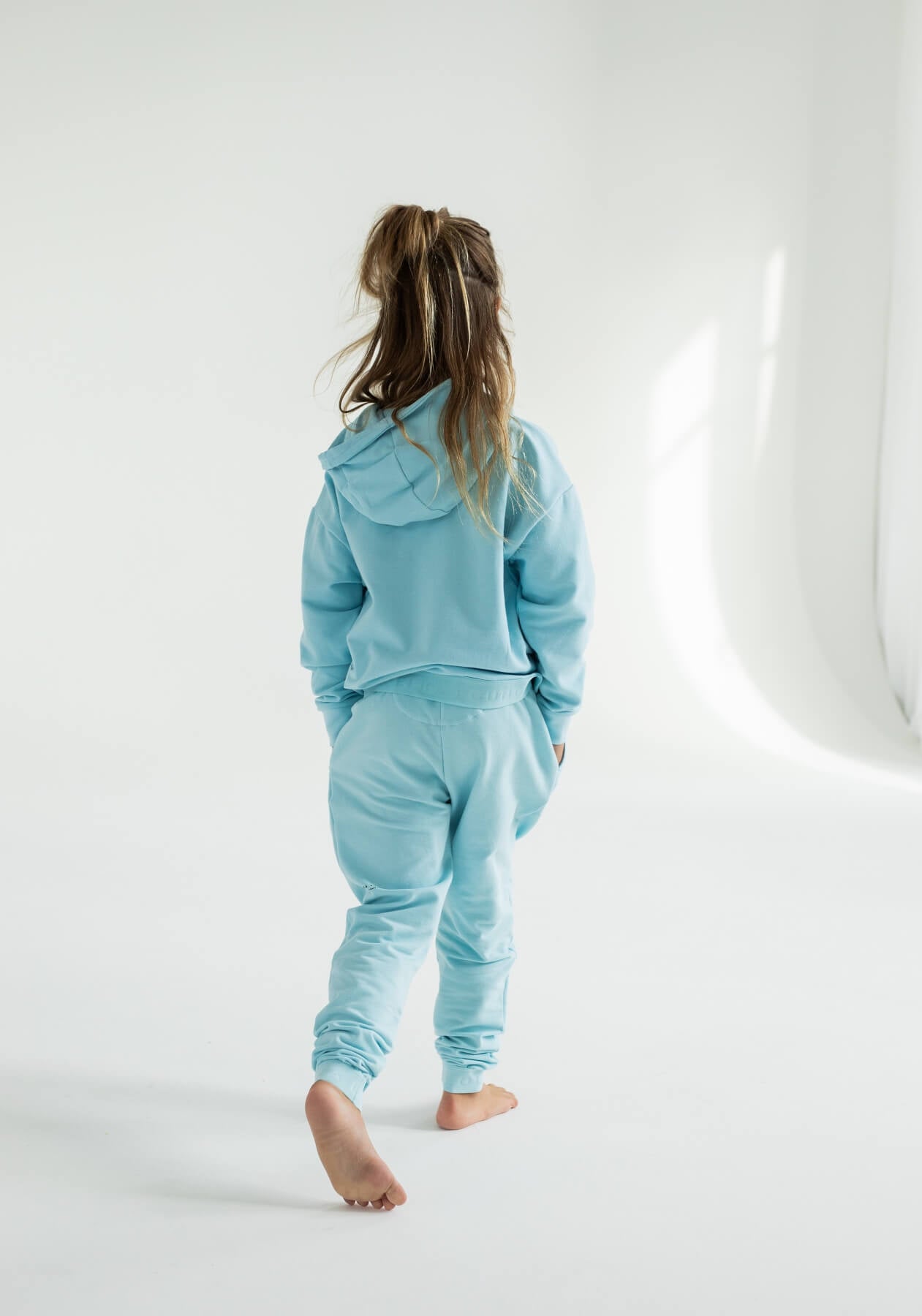 Kids sweatpants organic cotton Sky blue