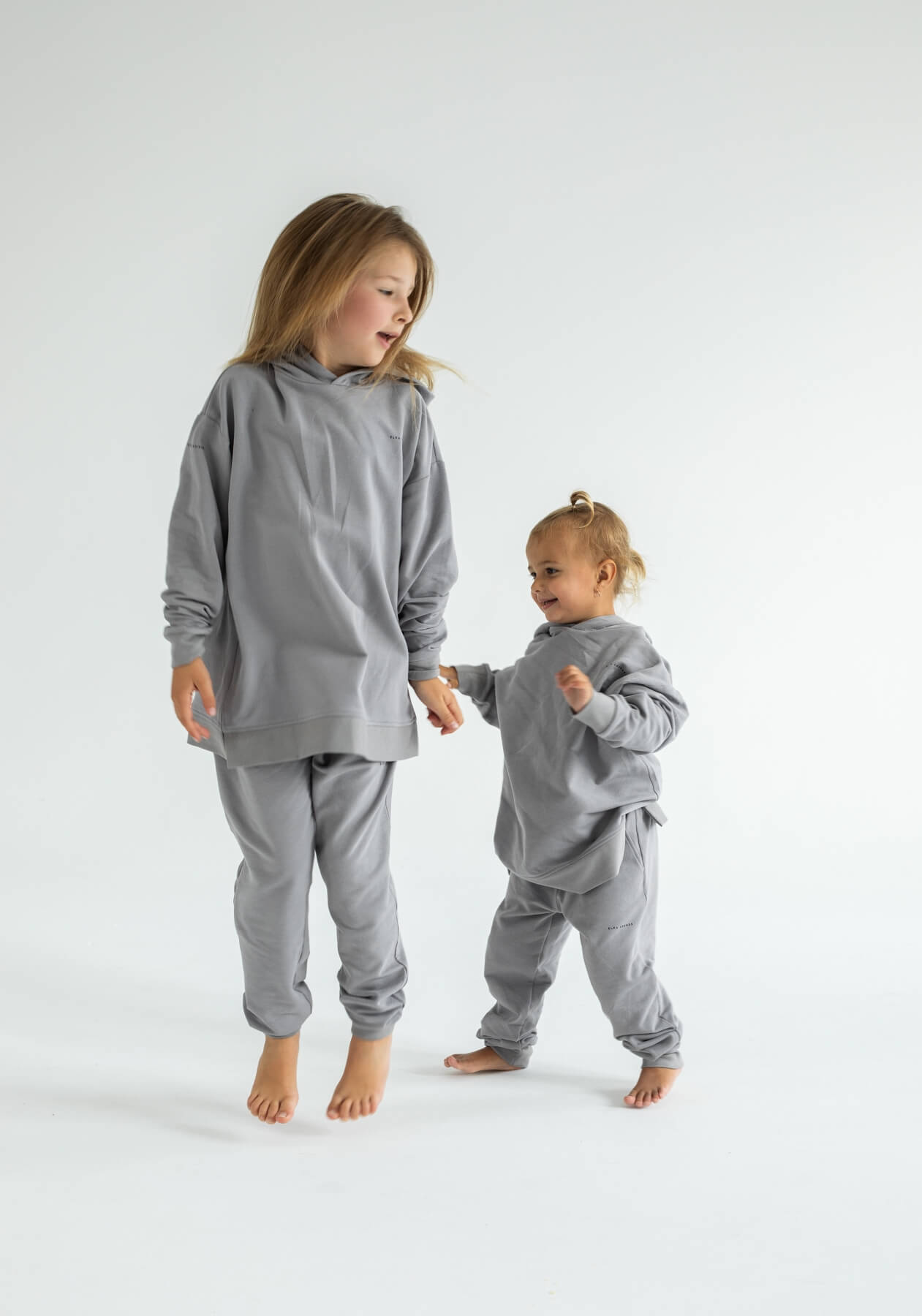 Kids Sweatpants organic cotton Light gray - Oversized